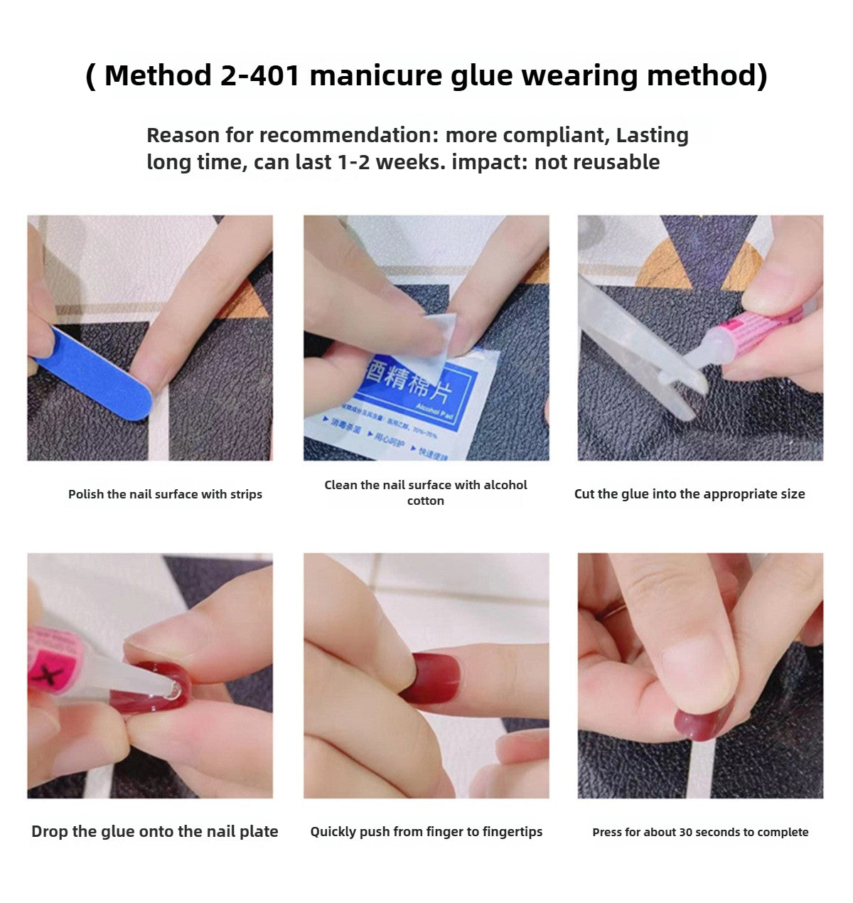 1004- Handmade press on nails fake nails removable